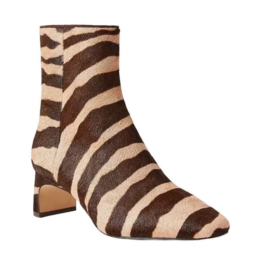 Ann Taylor Zebra Print Haircalf Blade Heel Booties size 8 brand new